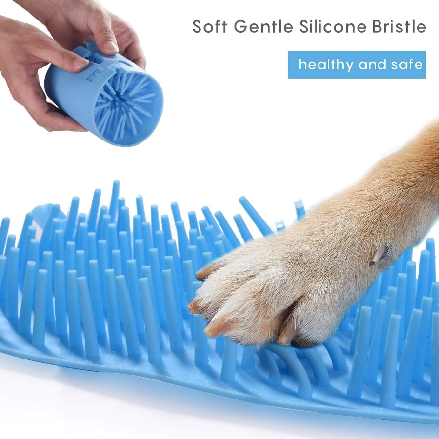 Soft Silicone Pet Paw Cleaner, Soft Washer Cup Cerdas Suaves, C Paw Limpa Escova, Rapidamente Limpa Patas, Dog Foot Wash Tool