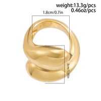 Ingemark Exaggerated Punk Smooth Water Drop Snake Rings for Women Vintage Geometric Adjustable Open Finger Ring Couple Jewelry - Image 4
