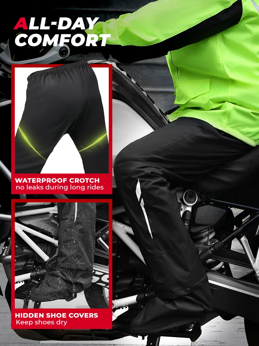 Motorcycle Raincoat Set Waterproof Pants for Men Summer Riding