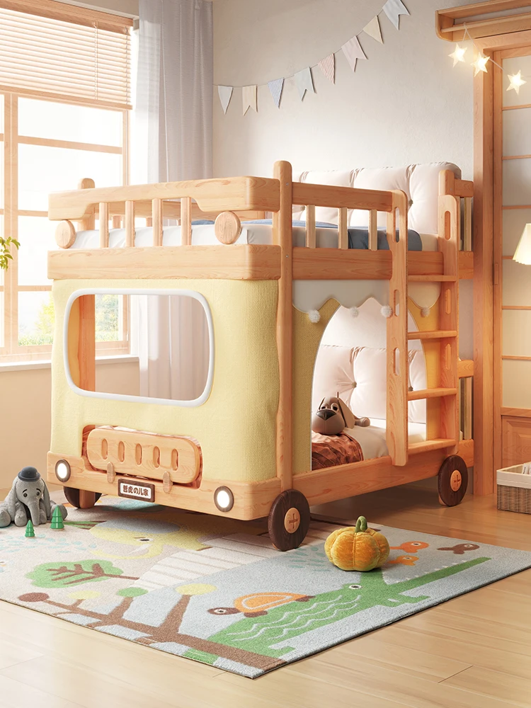 Car bed bunk bed all solid wood tree house small tent children's