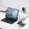 Minisopuru Powered USB C Hub 7 in 1 Type C 3.2 Hub Supports 10Gbps Data Fast Charging Adapter for MacBook Pro Air iMac iPad Hub 6