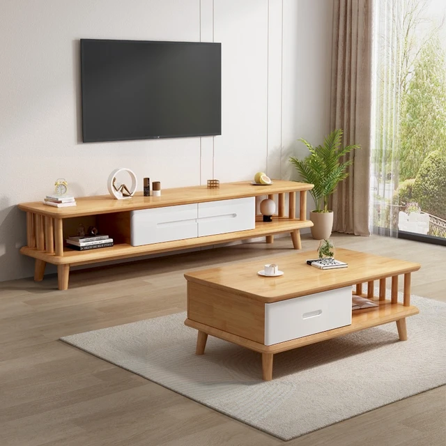 Armario nórdico de madera maciza para TV, combinación de mesa de centro,  moderno, simple, pequeño apartamento, sala de estar, mueble estrecho para TV,  stor - AliExpress