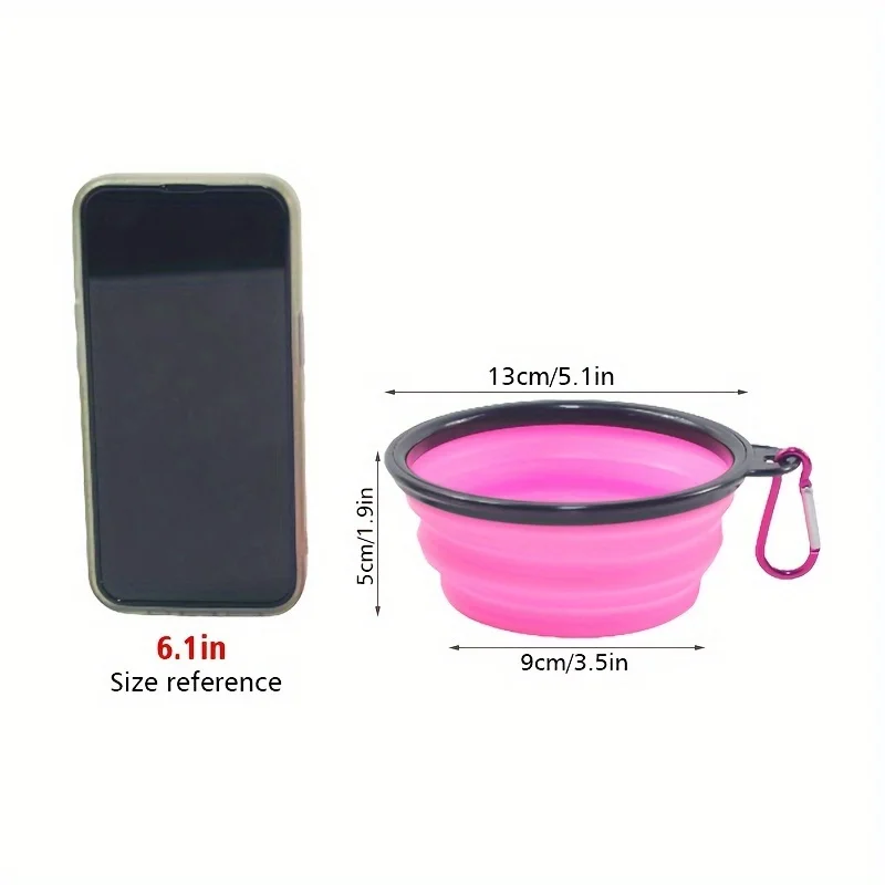 Dog Folding Bowl Portable Dog Travel Bowl Dog Food Water Bowl for Outdoor Walking Silicone Dog Food Water Bowl with Bowl Lip 4