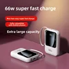66W Fast Charging 20000mAh Large Capacity Mini Comes with Line Power Bank Fast Charging Portable Mobile Power Supply for Xiaomi 4