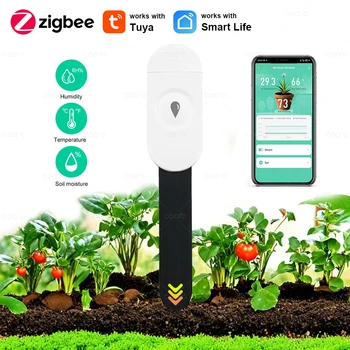 Tuya ZigBee Soil Moisture Tester Humidity Meter Farm Lawn Plants Flower Soil Monitor Sensor Hygrometer Convenient Gardening Tool 1