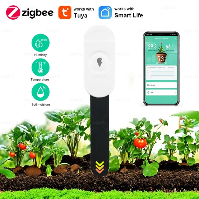 Tuya Zigbee Soil Tester Moisture Sensor Thermometer Hygrometer Garden Automation Irrigation Detector for Bonsai Plant Care