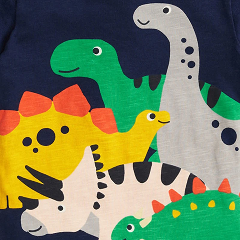 Children 2 3 4 5 6 Years Summer Baby Boys Short Sleeve T-shirt Children Kids Cotton Cartoon Dinosaur Tops for Little Boys