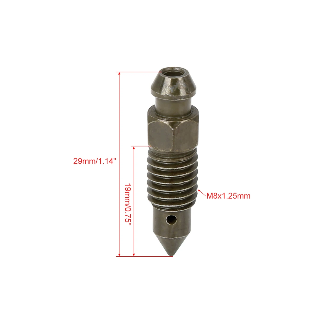 M8x1.25mm Banjo Bolt Bleeder Screw with Cap for Motorcycle Brake Master Cylinder 2Pcs