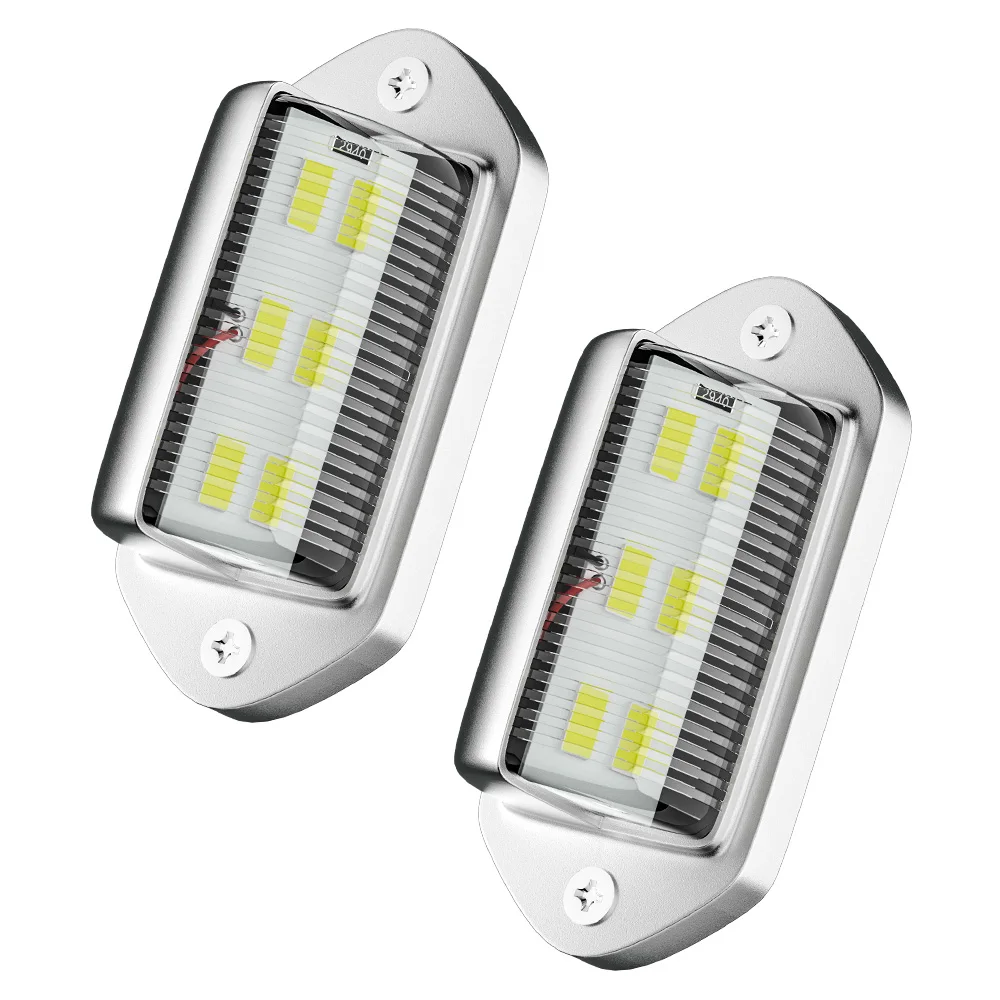 ตัวเลือกสินค้า ไฟส่องป้ายทะเบียนรถยนต์ 6 LED 2 ชิ้น หลอดสีขาวสว่าง