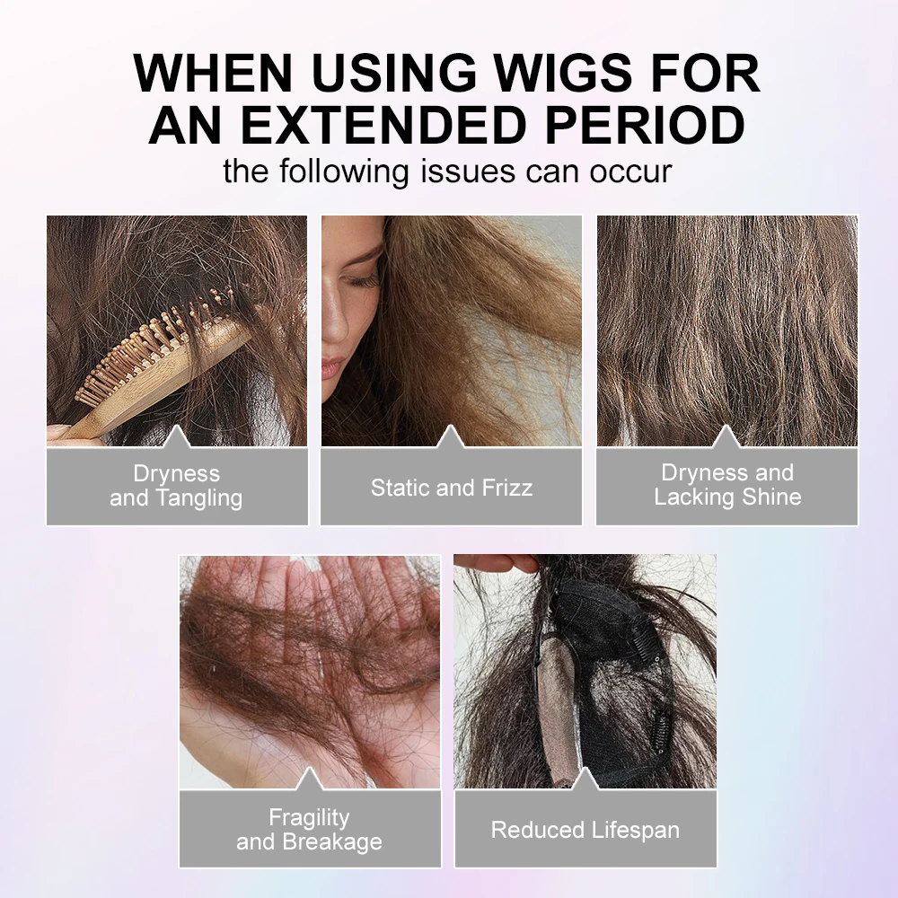 PURC Leave-In Wig Detangle Spray Coconut Oil Anti-Static Heat Protectant for Human/Synthetic Hair Smoothing Softness Anti-Frizz