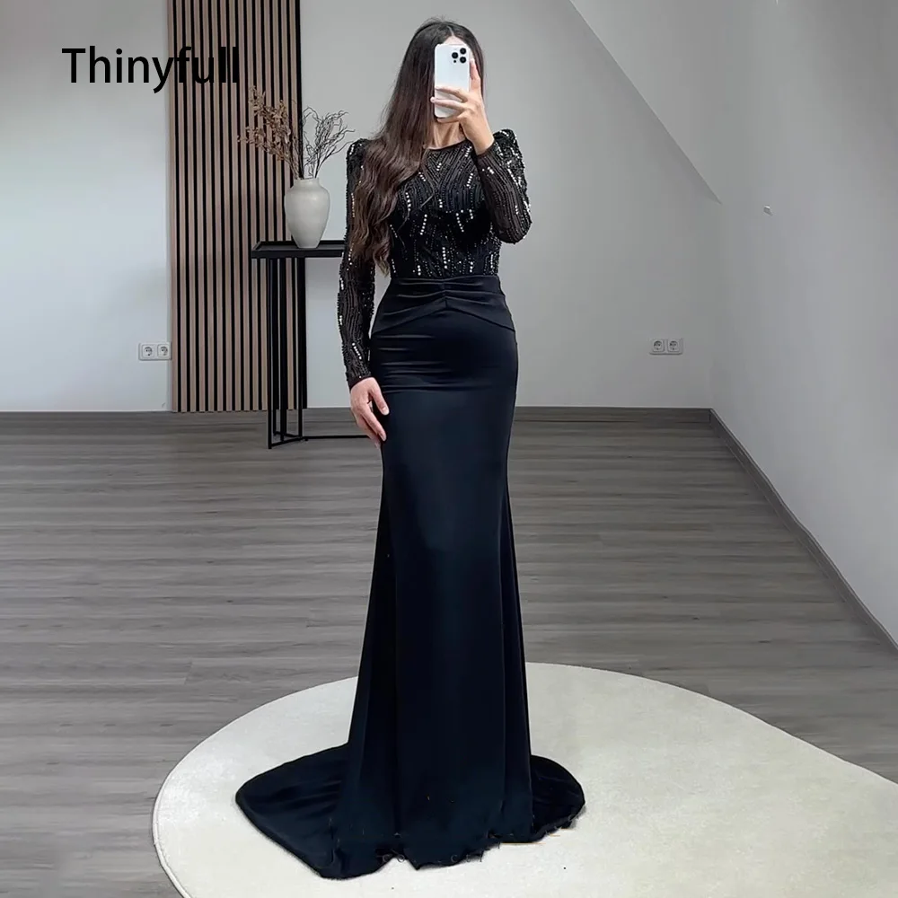 Black Women Formal Dresses Evening with Big Bow One Shoulder Long Sleeve Prom Gowns Special Banquet Wear,LW060