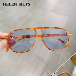 Ins Popular Double Bridges Pilot Sunglasses Women Trending Jelly Color Sun Glasses Female Rivets Decoration UV400 Eyeglasses