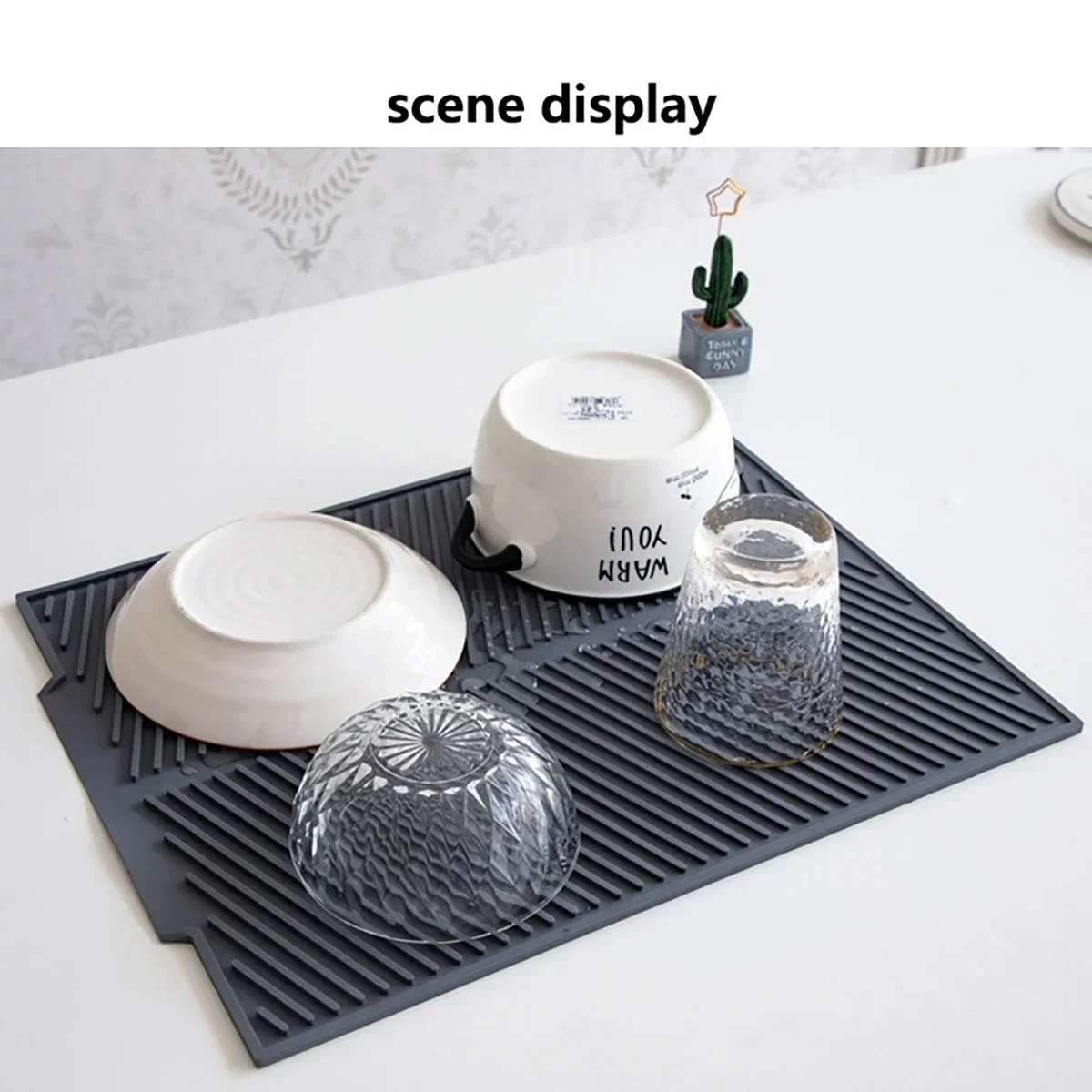 1PC Silicone Drain Pad Drying Mat Pots Dish Drain Mat for Kitchen Tableware Non-slip Mats Anti-scald Coaster Kitchen Utensils