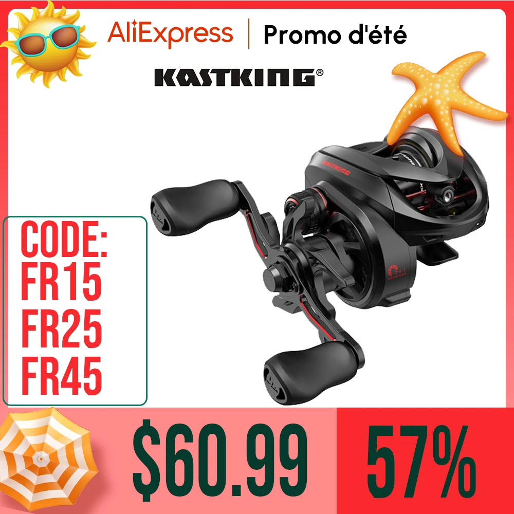 KastKing - moulinet de pêche haute vitesse Black vaillant Eagle II