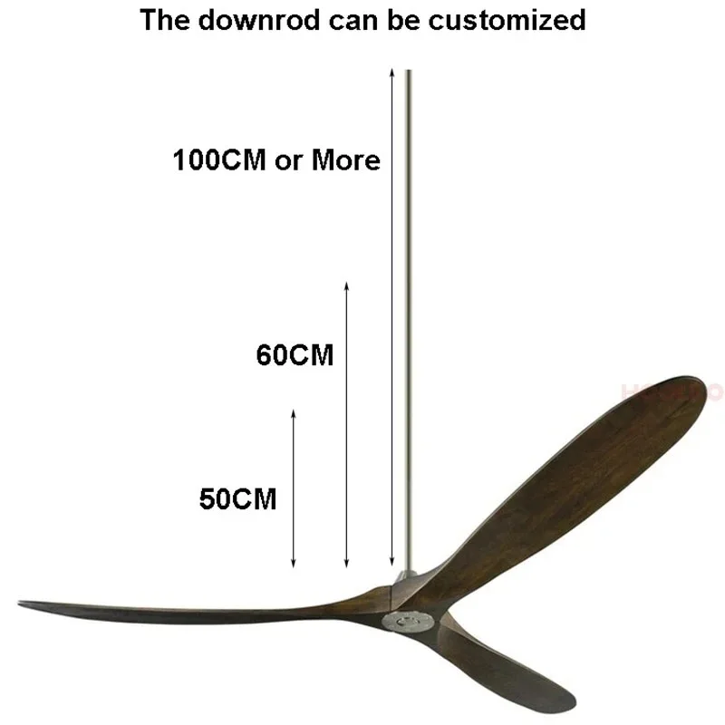 Big ABS Bland ventilador de teto com LED DC Motor, ventilador de controle remoto, frete grátis, 60 Polegada