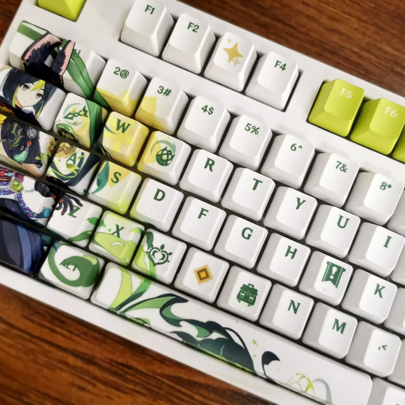 Genshin Impact NAHIDA NILOU Pbt 소재 키캡 세트, ANSI 61 87 104 108 키 기계식 키보드, OEM 프로필 전용 키캡