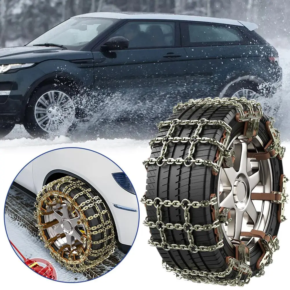 Anti-Skid Car Wheel Tire Chains Heavy Duty Metal Steel For Emergency Snow ICE Mud Sand Fit Tire Width 205-255mm