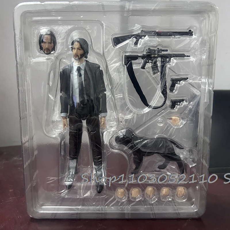 Anime Mafex 212 John Wick Figur 085 JOHN WICK Kapitel 2 mit Hund Kapitel 4 PVC Gelenke bewegliches Spielzeug – Detail 8