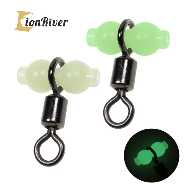 LIONRIVER Luminous Swivels Fishing Rolling Swivels Connector Sea Tackle  Hook Connector Night Fishing Freshwater Sea Fishing - AliExpress