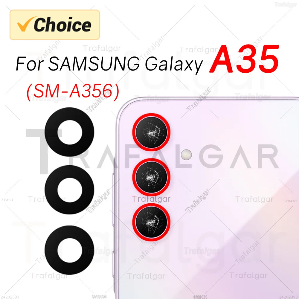 Replacement Rear Camera Glass Lens with Adhesive for Samsung Galaxy A35 5G