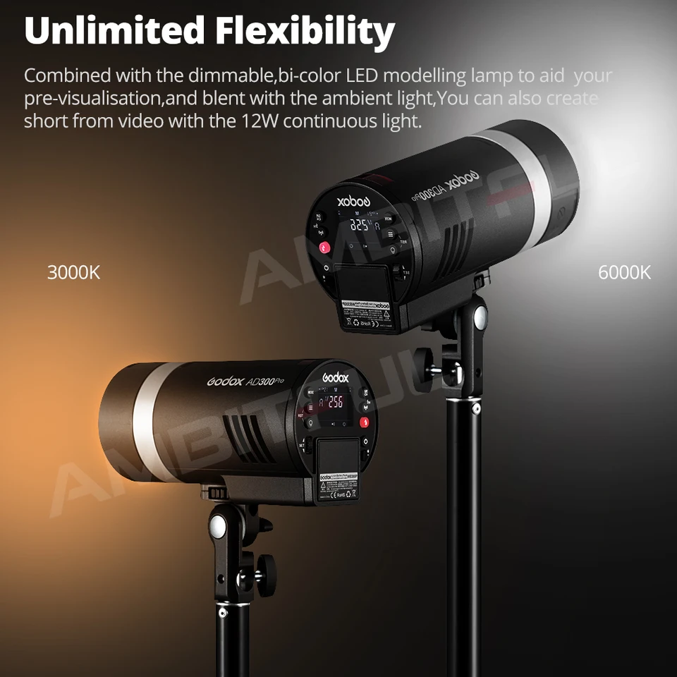 Godox AD300Pro Outdoor Flash Light 300Ws TTL 2.4G 1/8000 HSS with