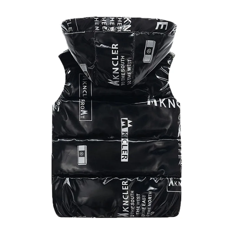 Children Vest Children's Vest for Boys Girls With Hood Outerwear Kids Printed Coat Sleeveless Down Jacket Winter Waterproof Waistcoat Warmer