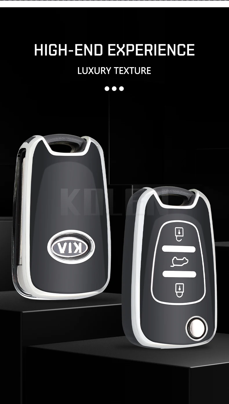 TPU Car Flip Key Case Cover Shell Fob per Hyundai I20 I30 Ix20 Ix35 Elantra Accent per KIA Sportage Rio 3 Soul Optima Ceed K5 K2 - Sc75374c405dc48e9a90c16a35e001f0ca