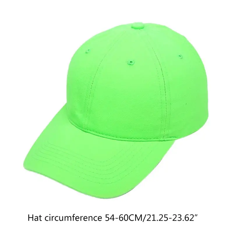 Baseball Unisex Athletic Low Plain Fluorescent Solid Color Cotton Adjustable Dad Hat for Men Women 6