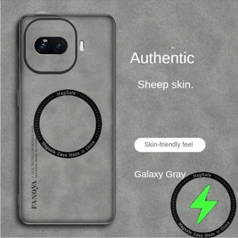 Sheepskin Leather Magnetic Wireless Charging Shockproof Case - Magsafe Cover