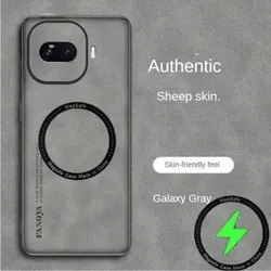 Sheepskin Leather Magnetic Wireless Charging Shockproof Case - Magsafe Cover for IQOO 15R (Grey)