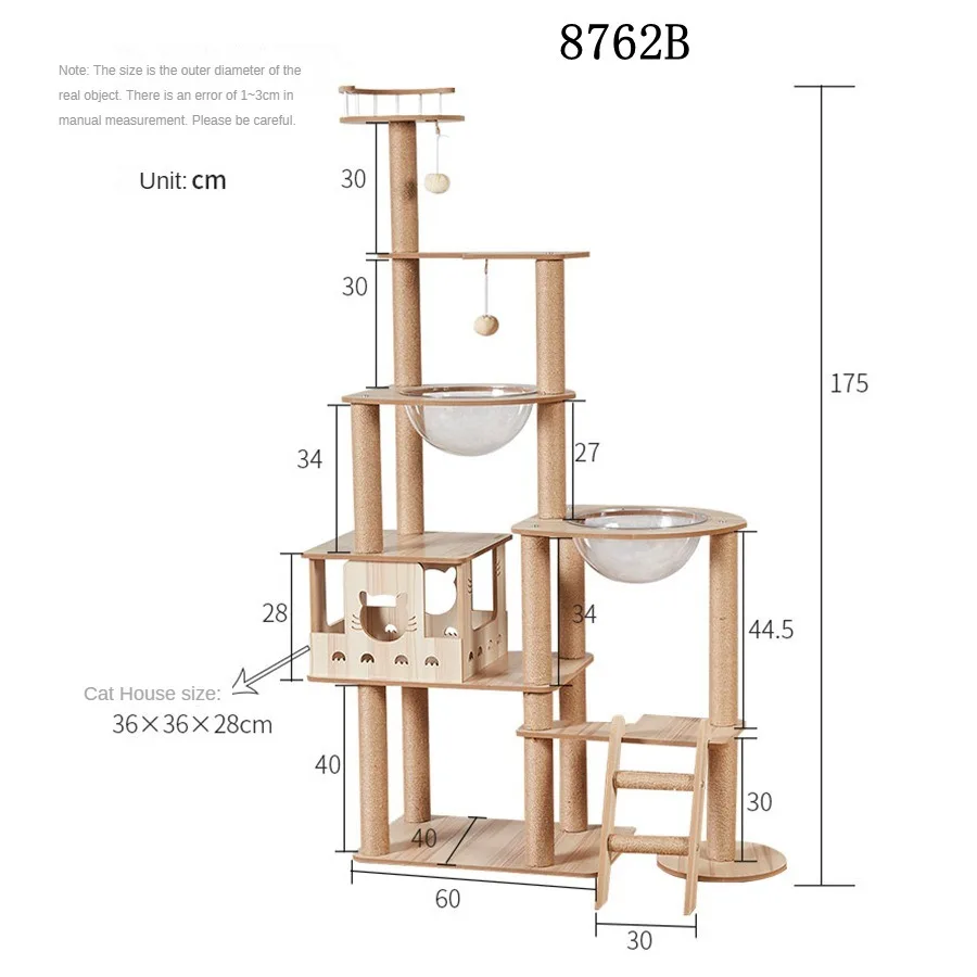 thumbnail image 1 of Cápsula espacial de lujo para gatos de seis pisos, trampolín ecológico para gatos para todas las estaciones, casa multifuncional para gatos, 1 of 5