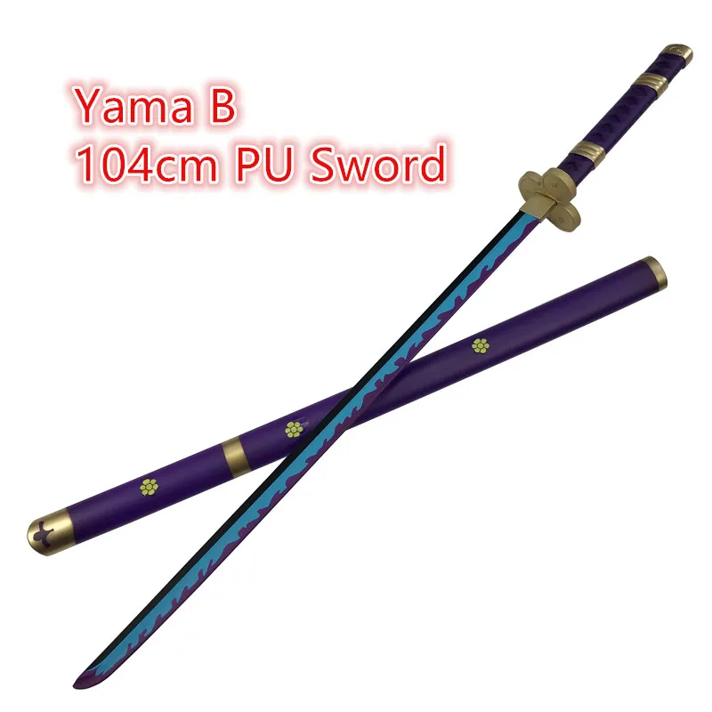 

104cm Sword Zoro Sword Kozuki Oden Yamato Purple Sword Weapon Cosplay Katana Knife Safety PU Samurai Sword Prop Toys