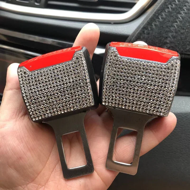 New Diamond Car Seat Clip Extender Safety Seatbelt Lock Buckle Plug Thick Insert Socket Car Interior Seat Belt Accessories seat belt extender seat belt clip car seat belt accessory