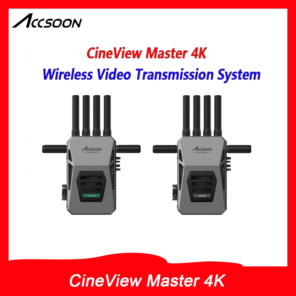 ACCSOON CineView Master 4K Wireless Video Transmission System 25ms Below Delay 2.5km Extended Ran 4K60 Image Transmission
