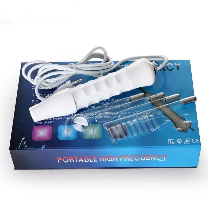 Anti Wrinkle Face Clean Tool Beauty Products High Frequency Facial Machine Electrotherapy Wand Glass Tube Skin Tightening Device