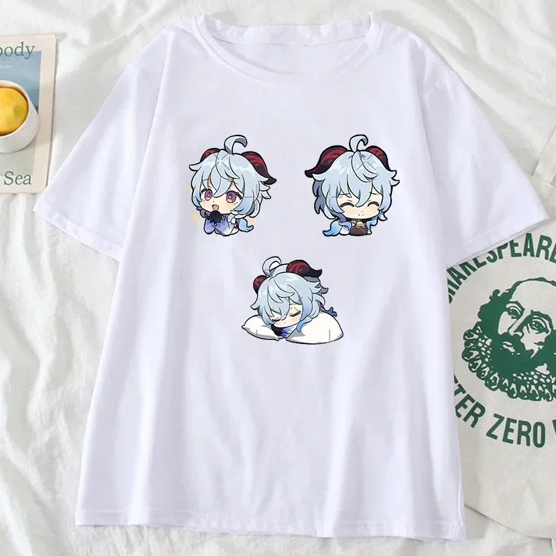 Horké hra genshin rázový tričko ženy harajuku kawaii ležérní grafické krátký rukáv tričko košile léto pouliční oblečení y2k šatstvo topy