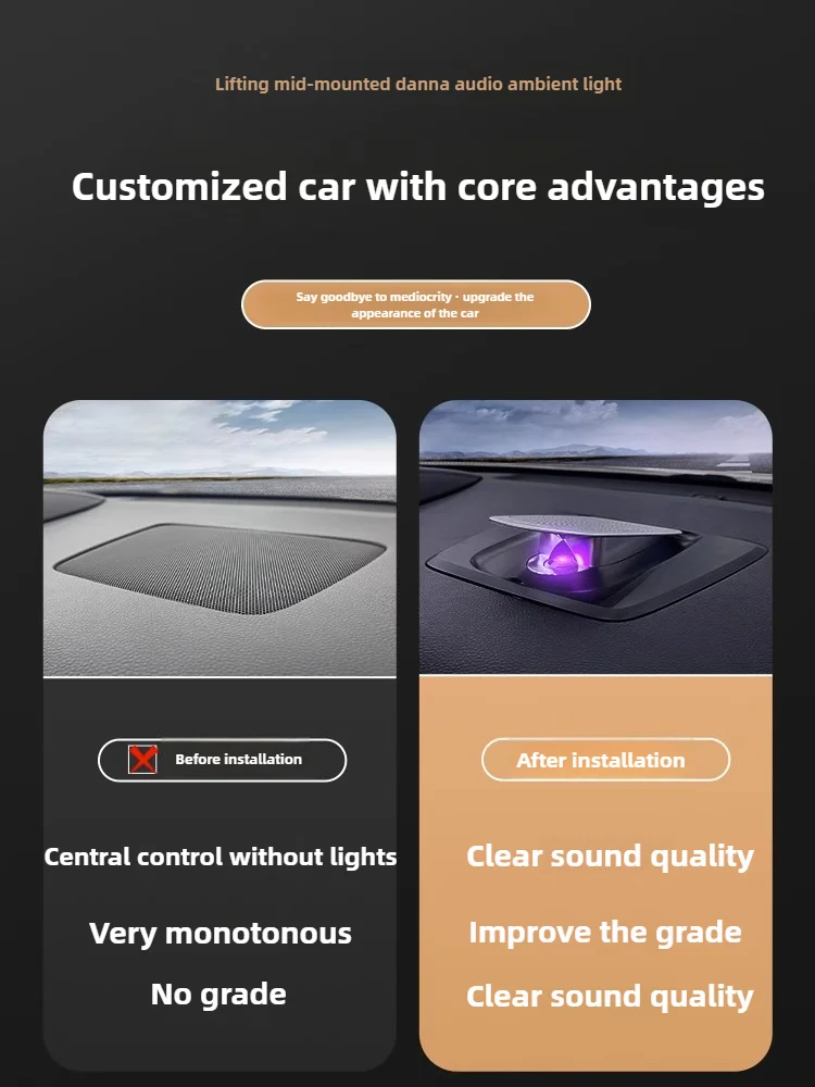 Car Sound Speakers for Cadillac CT4 CT6 Pop-up Tweeters Car Audio 32 Colors LED