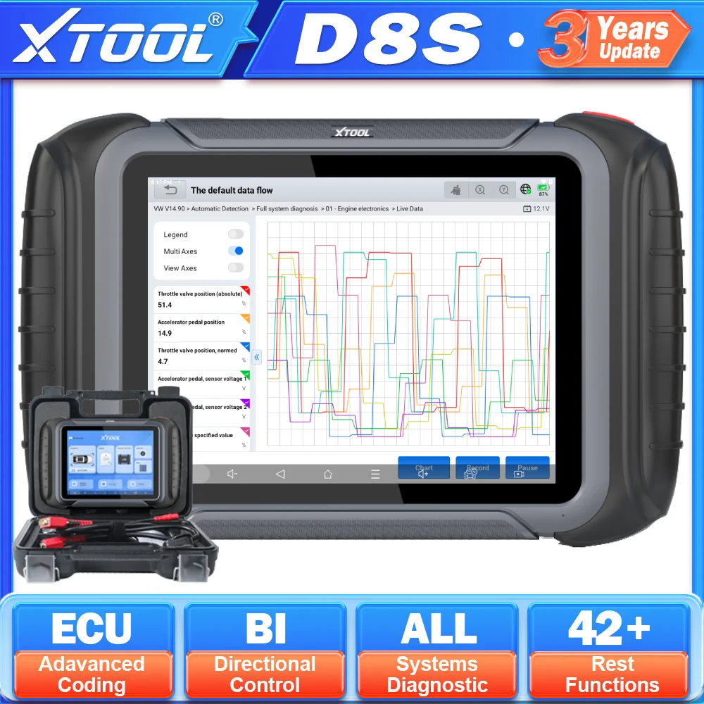 Français XTOOL D8S V2.0 tous les outils de Diagnostic du système Scanner automobile codage ECU programmation de clé bidirectionnelle OBD2 42 + réinitialiser PK D8 Expédition d'Europe 1