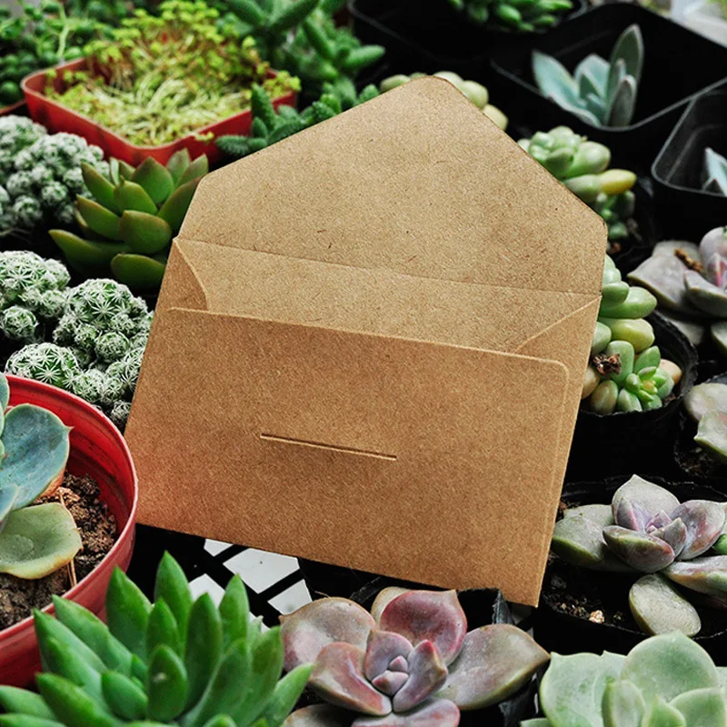 20/40PCS Window Envelopes for Letters DIY Handmade Packaging Blank Paper Retro Card Postcard Wedding Invitation Gift Envelope