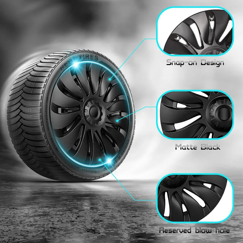 Wheel Hub Caps 4PCS Hub Cap for Tesla Model Y Performance Full Rims Cover 19-Inch Hubcap for Gemini Accessories Wheel Parts wheel hub covers,wheel hub caps