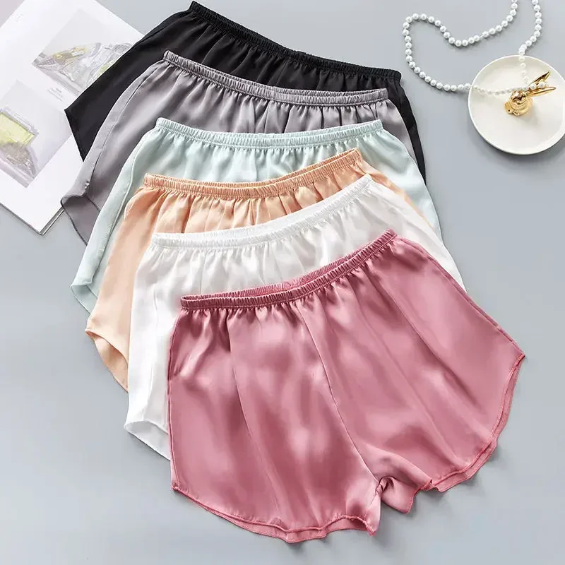 Sleep Shorts Women Summer Ice Silk Safety Pants Sexy Cool Comfort Home Shorts Ladies Pajama Shorts Underwear