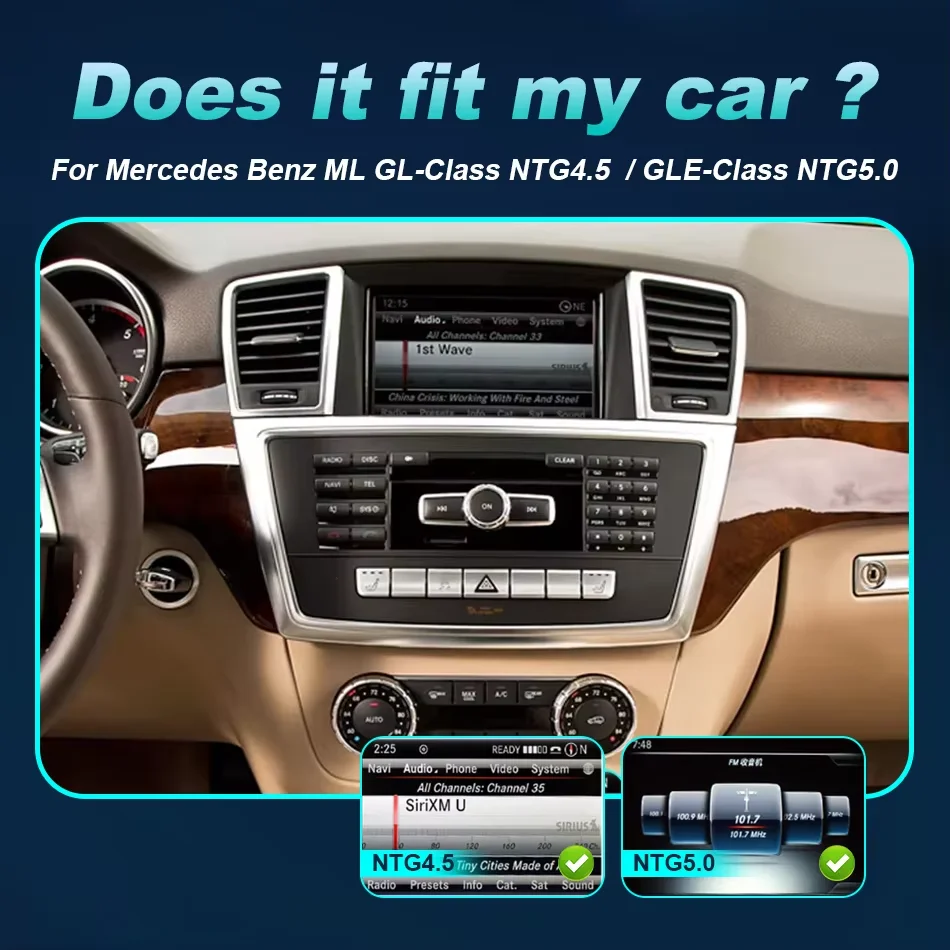 Pantalla CarPlay inalámbrica de 9 pulgadas para Mercedes Benz ML GL GLE clase GPS Android Auto reproductor Multimedia de coche Radio navegación 3