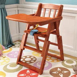 Chaise de salle à manger en pin pour enfants, Installation gratuite, chaise haute pour bébé, sécurité au Restaurant 