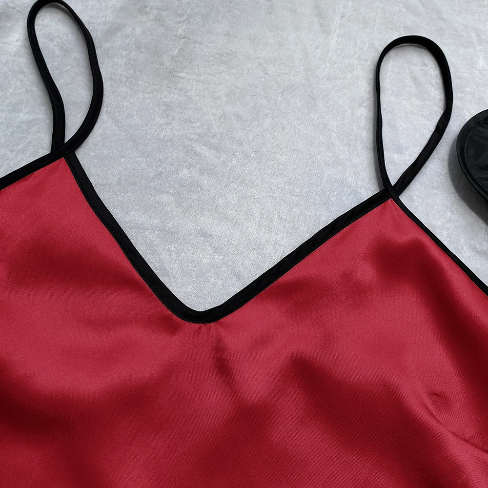 Comfortable Satin Silk Pajamas Sets for Women 2Pcs Ruffle V Neck Adjustable Straps Camisole Sleepwear Shorts Pjs Set Loungewear