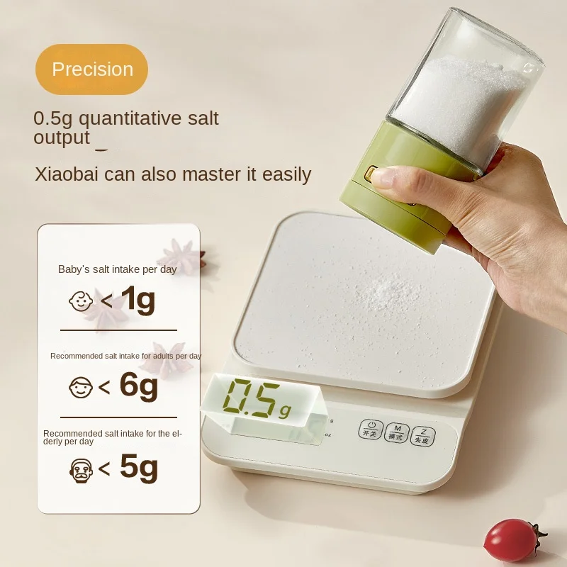 Metering Salt Shaker Push Type Seasoning Salt Dispenser Tank Sugar Bottle Spice Pepper Shaker Jar Can Bottle