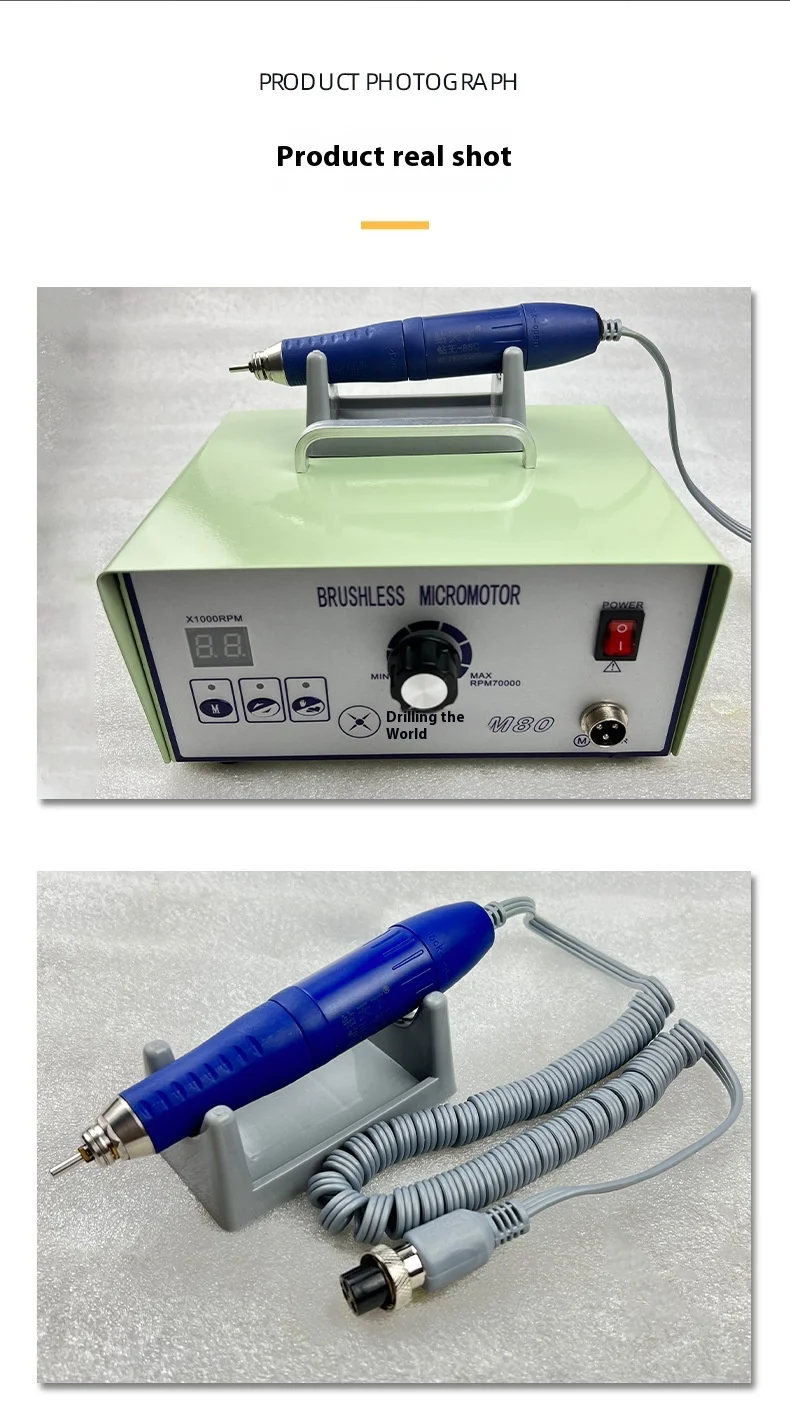 High Speed 70000/90000RPM Brushless Motor Micromotor Polishing Machine with Hand