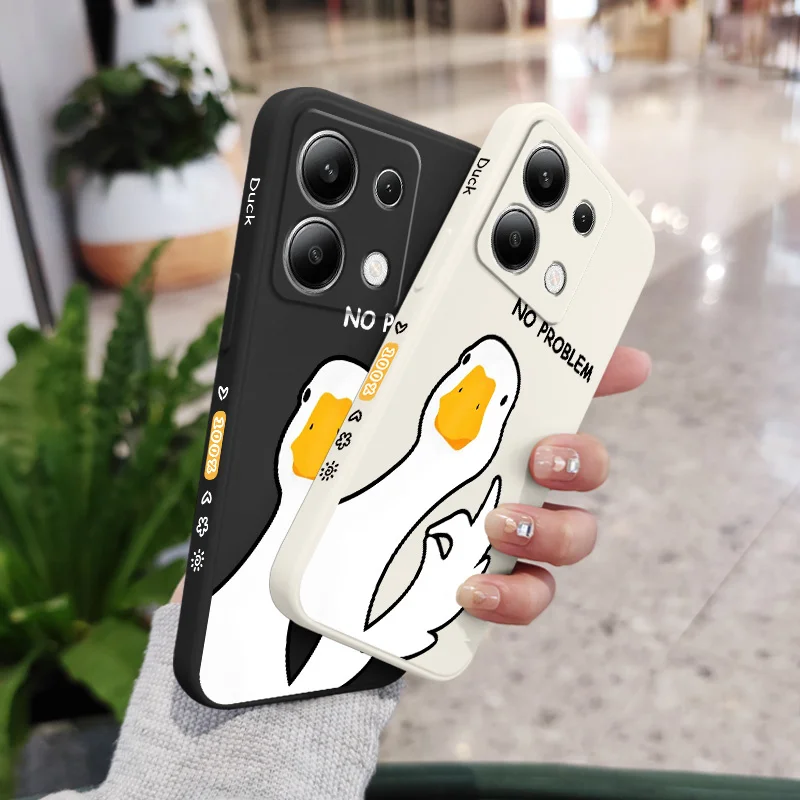 Playful Hello Duck Liquid Silicone Phone Case Cover