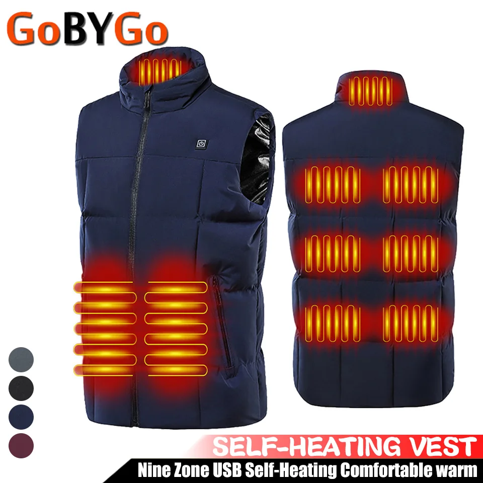 

Nine Zone USB Self-Heating Vest Winter Hiking Cycling Climbing Skiing Thermal Comfortable Coat Men Women Heating Clothing