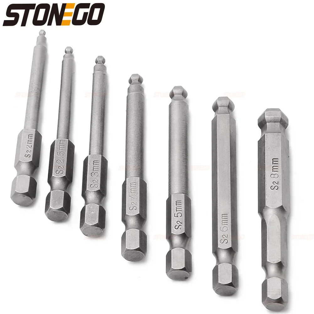 STONEGO 1/4 "Hex Schaft 65mm/100mm Magnetische Kugel Ende Hexagon Schraubendreher-bits Bohrer Elektrische Schraubendreher-set