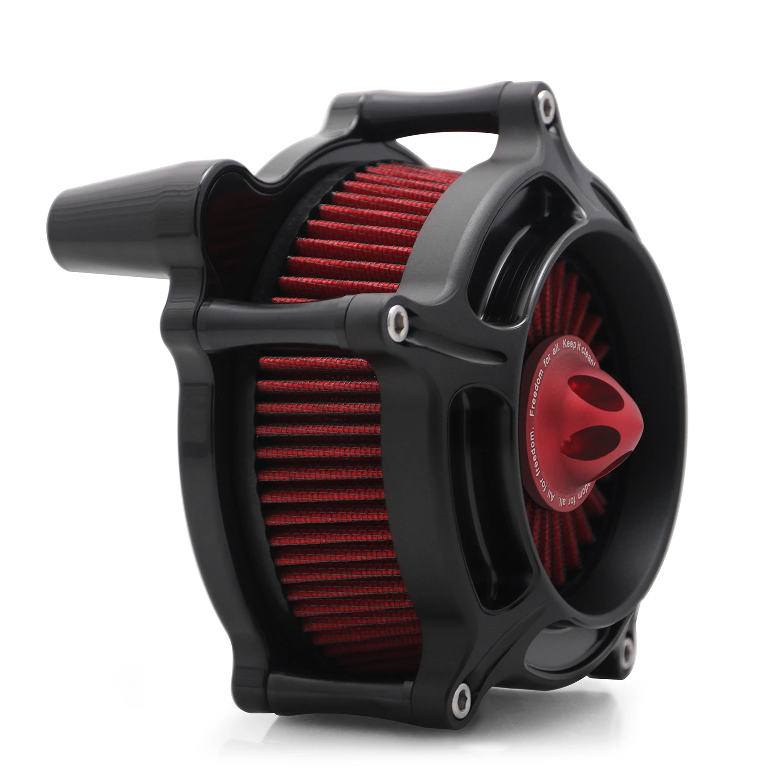 CNC Cut Flower Air Cleaner Intake Filter For Harley Touring Road King FLHR 08-16